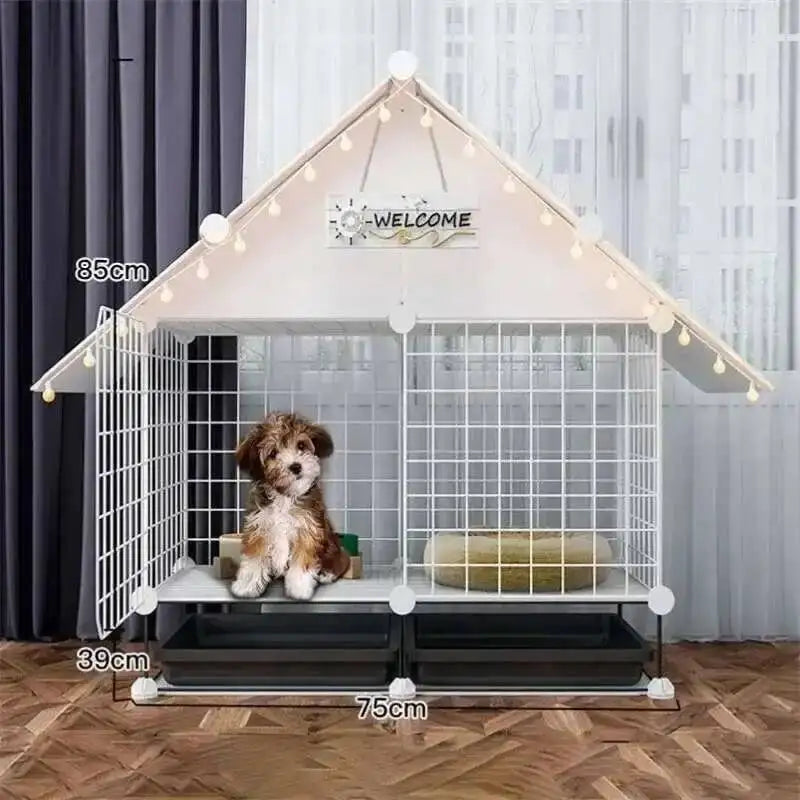 the BANGKOK BARKER - Fences Simple Kennel, Iron Teddy Living Room, Creative Doghouses, Pet Indoor Balcony Home, Pomeranian Puppy Courtyard Pet Cage