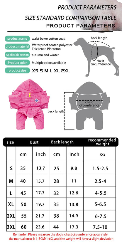 Waterproof Winter Dog Coat Pet Clothes Puppy Clothing Vest Warm Dog Clothes French Bulldog Chihuahua Small Dog Ropa Para Perros