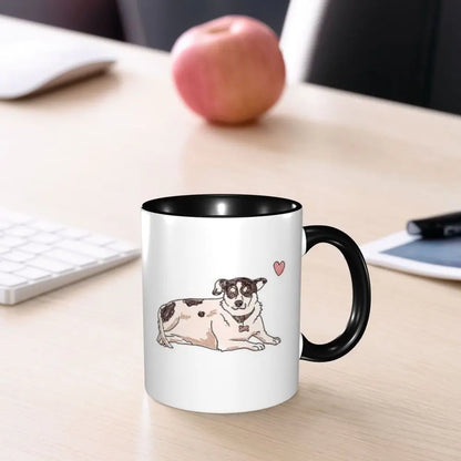 Cute Jack Russell, Sweet Simple Dog Design Mug Funny Ceramic Coffee Cups Tea Mugs Milk Cup Drinkware Gifts for Woman Man