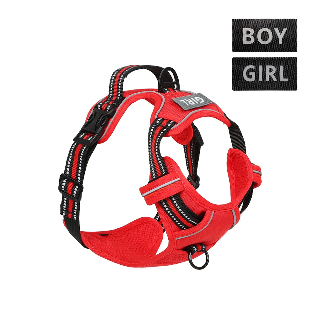 the REFLECTAGUARD PADDED HARNESS - Dog Harness, Pet Harness with Pull - 1 Leash Clip, Adjustable Padded Dog Vest, Reflective Non-Choking Pet Vest with Free Nameplate