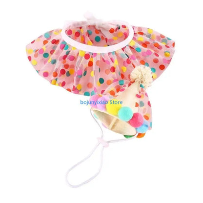 900B Pet Birthday Hat Bandanas Bib Crowns Headwear Dog Festival Party Accessories