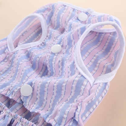 Puppy vertical striped butterfly skirt summer Pet dog skirt princess dog wedding dress cat skirt Shih Tzu dog clothes