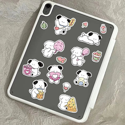 8PCS Happy Little White Dog Guka Stickers DIY Phone Cases Handbooks Decorative Cartoon Waterproof Stickers