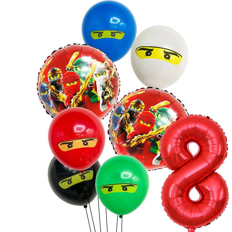 New Cartoon Ninjas Theme Birthday Party Decoration Plates Cups Disposable Tableware Banner Balloon For Kid Event Supplies