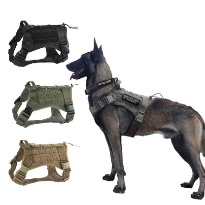 Tactical Dog Harness for Large Pet Harness No-Pull Service Vest Adjustable Military Dog Vest for Training Hunting Walking