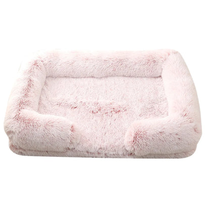 Half Surround Dog Bed Soft Square Pet Cat Sofa Full Filling Medium Pet Dog Kennel Plush Cat Cushion House