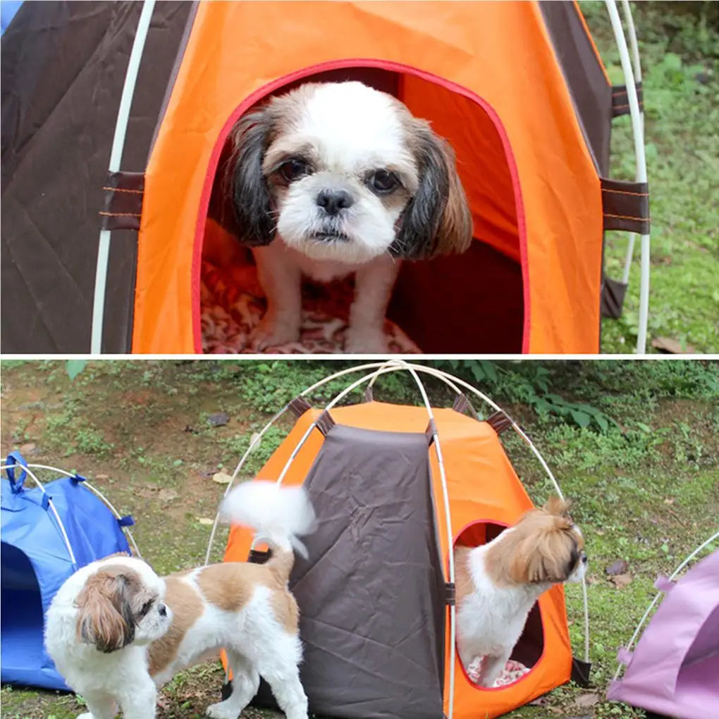 the DOG CAMPER - Oxford Pets House, Washable Dog/Cat Playing Bed, Puppy Tent Thickened Tents