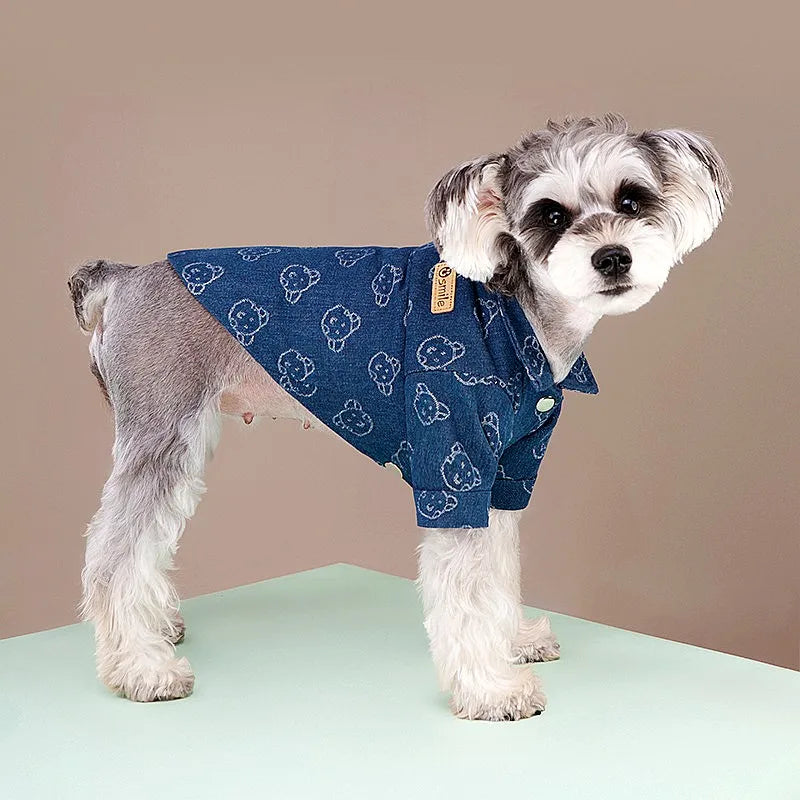 Luxury Dog Clothes Pet Dog Shirt for Small Dogs Spring Warm Puppy Costume Cute Print Cat Shirt Chihuahua Dog Clothes Pet Outfits