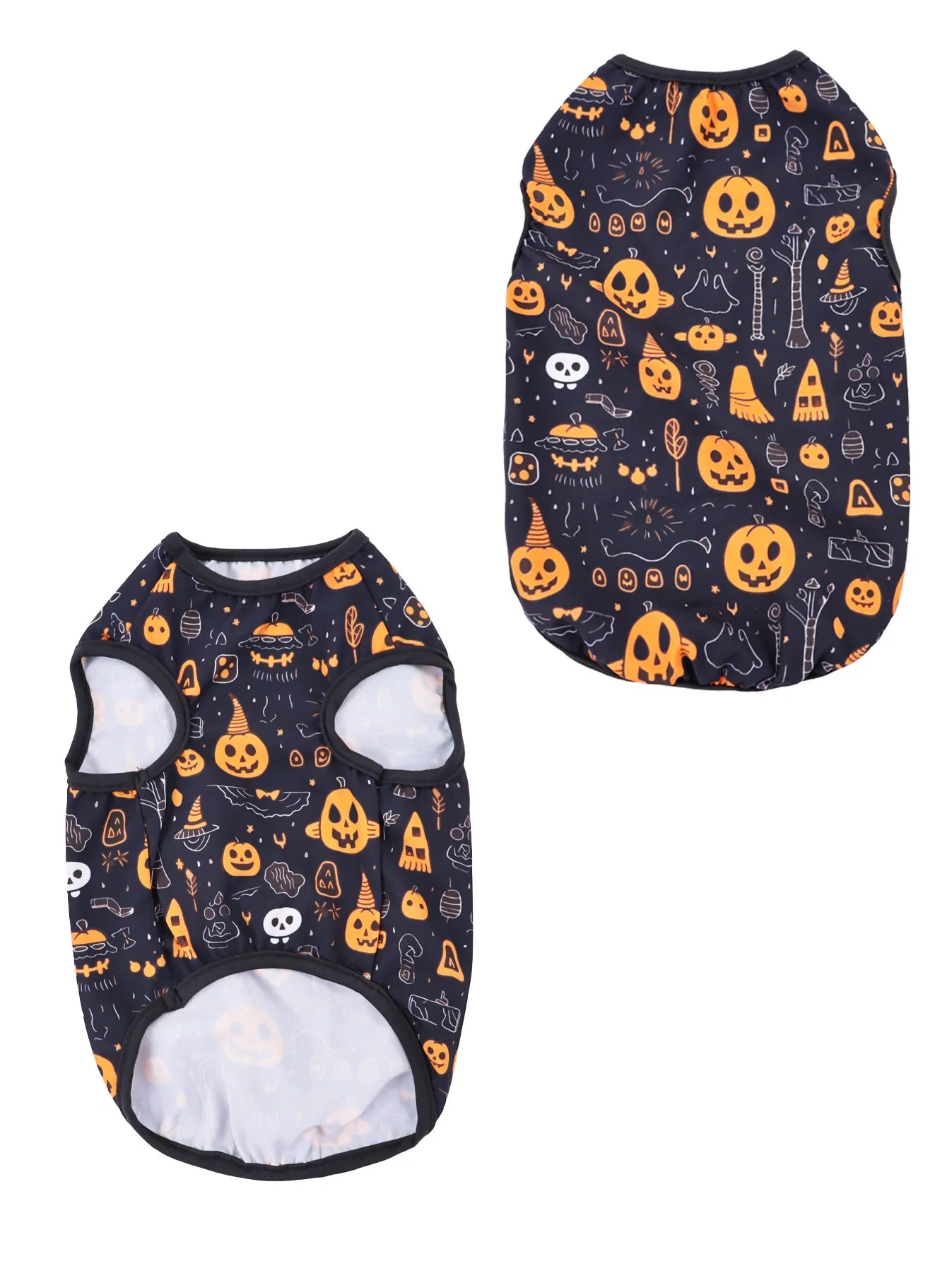the PAWBOO HALLOWEEN VEST - 1 PC Halloween Pet Vest, Halloween Night Theme Sleeveless Printed T-Shirt, Cat & Dog Parties Style, Multiple Sizes Available