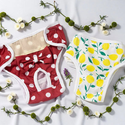 Cartoon Print Dog Diaper Physiological Pant Sanitary Puppy Shorts Underwear Small Medium Dog Cat Pants Female Dog Panties
