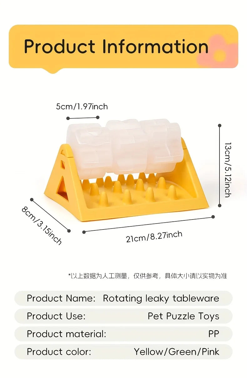 the MEALMAZE TRIANGLE FEEDER - Interactive Dog Food Dispenser Toy, Plastic Slow Feeder with Triangular Design, Pet Enrichment Activity Toy, Triangular Food Slot