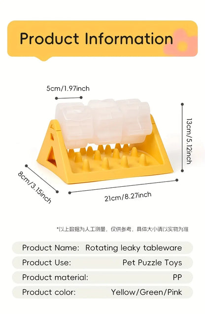 the MEALMAZE TRIANGLE FEEDER - Interactive Dog Food Dispenser Toy, Plastic Slow Feeder with Triangular Design, Pet Enrichment Activity Toy, Triangular Food Slot