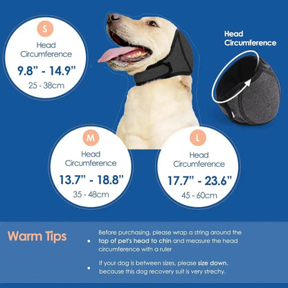 the CALMWAVE EAR SHIELDS - Waterproof Dog Earmuffs for Swimming & Grooming - Noise Cancelling Calming Hood for Pet Anxiety, Relief & Shock Prevention