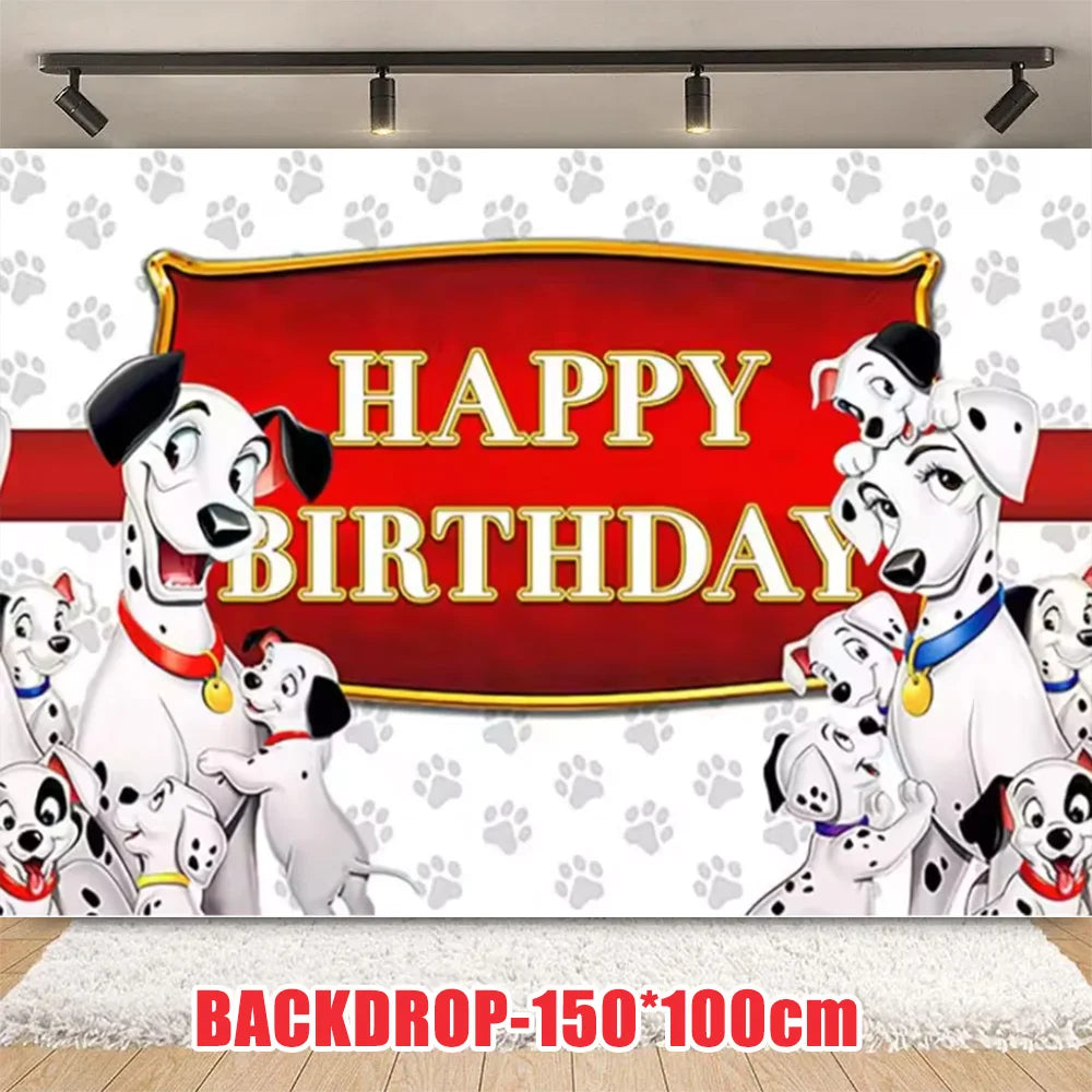 Disney 101 Dalmatians Birthday Party Supplies Cartoon One Hundred and One  Dog Balloon Backgrounds Cake Topper Banner Kids Gifts