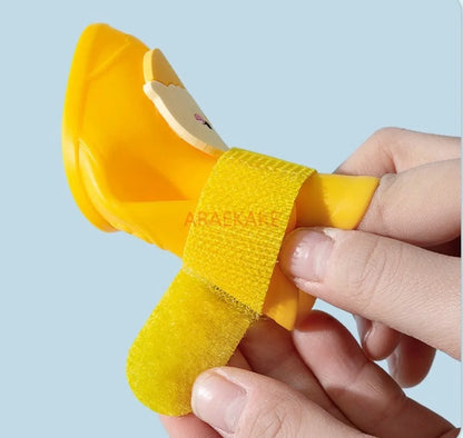 the RAIN BOOTS - Dogs Waterproof Cute Egg-Shaped Silicone Rain Shoes, Small and Medium-Sized Dogs, Rain Resistant, Anti-Slip Pet Shoes