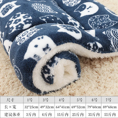 Pet Sleeping Pad Thickened Autumn and Winter Warm Floor Mat Cat Dog Universal Blanket Pad Pet Supplies