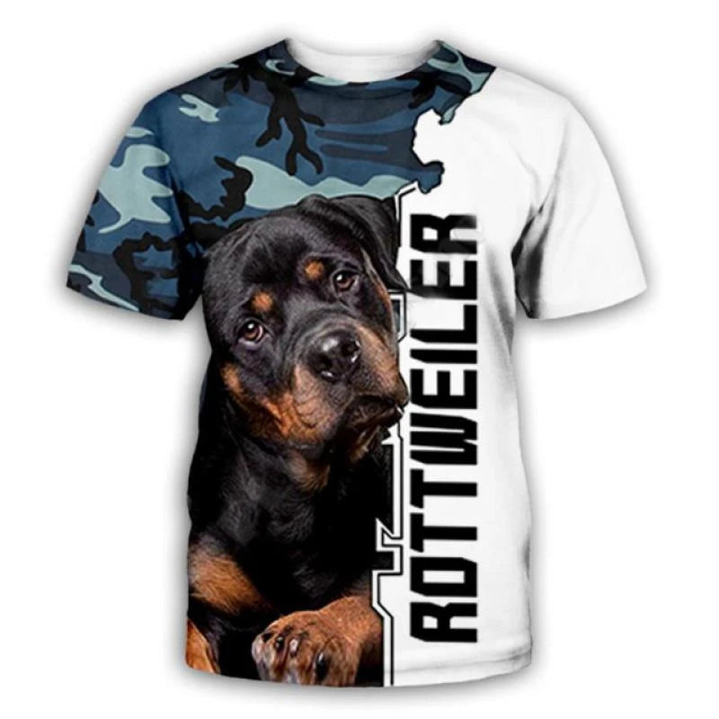 the ALPHA PITBULL - 3D Print Pet Dog Graphic T-Shirt For Men Clothing Summer Tops Short Sleeve Trendy Fashion Casual Oversized Unisex Tees Shirt