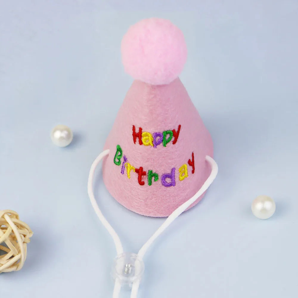 Pet Birthday Hat Adjustable Dog Cat Hat Birthday Party Photo Props Pet Supplies