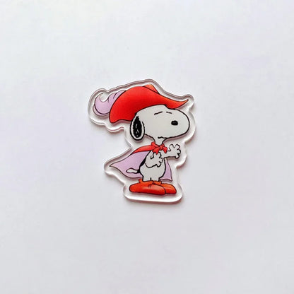 9 Pcs Snoopy Cool Cartoon Acrylic Pin Set Cute Dog Brooch Peanuts Gift for Students Fans Collectors Fashion Bag Accessory