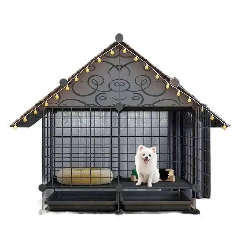the BANGKOK BARKER - Fences Simple Kennel, Iron Teddy Living Room, Creative Doghouses, Pet Indoor Balcony Home, Pomeranian Puppy Courtyard Pet Cage