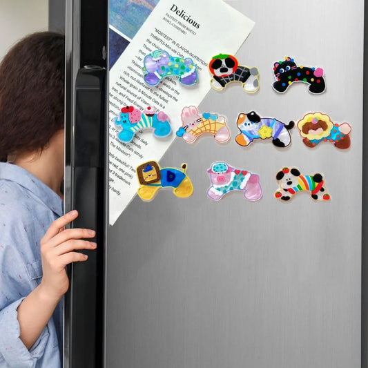10pcs Personalized and Funny Dog Cat Refrigerator Magnets Cute Creative Refrigerator Magnets Whiteboard Stickers Decorative