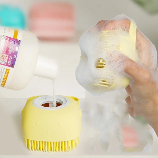 the PAWSMOOTH BATH GROOMER - Pet Bath Massage Gloves, Soft Safety Silicone for Puppy/Dog/Cat Grooming Bathroom Tools, Mascotas Accessories