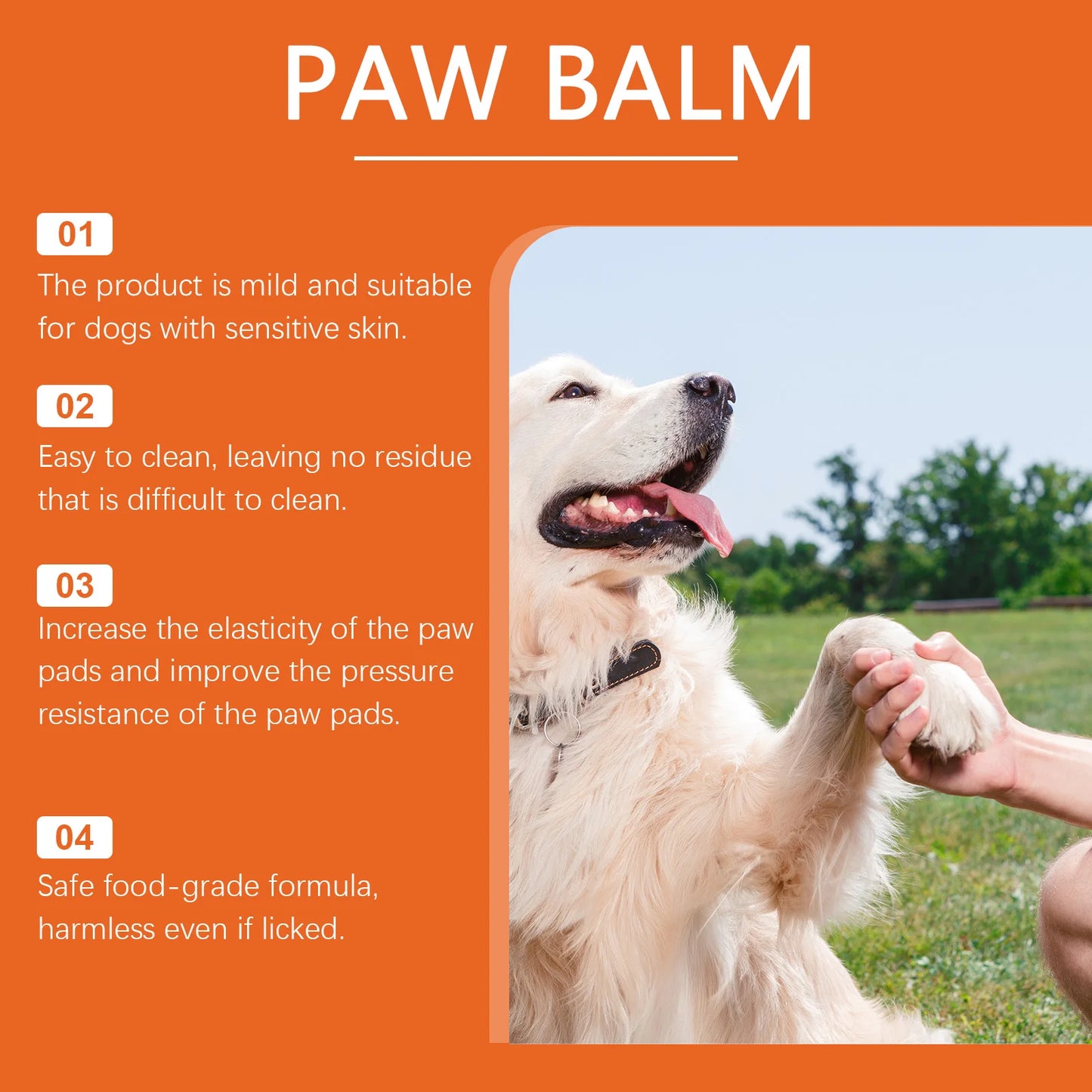 the PAW BALM - Paw Balm Repair, Damaged Dog Paws, Anti-Crack Increase Elasticity Strengthen Paw Health, Reduce Dryness Moisturizing Pet Care 30g