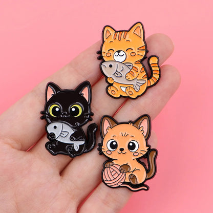 Cute Animals Dogs Cats Enamel Pins Cartoon Frogs Brooch Lapel Pin Badge on Backpack Clothing Accessories Fashion Jewelry Gifts