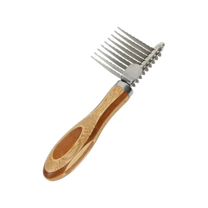 Dog Comb Knife Dog Brush Bamboo Double-sided Cat Comb Stainless Steel Pet Hair Remover Solid Wood Hair Knot Cleaning Dogs Brush