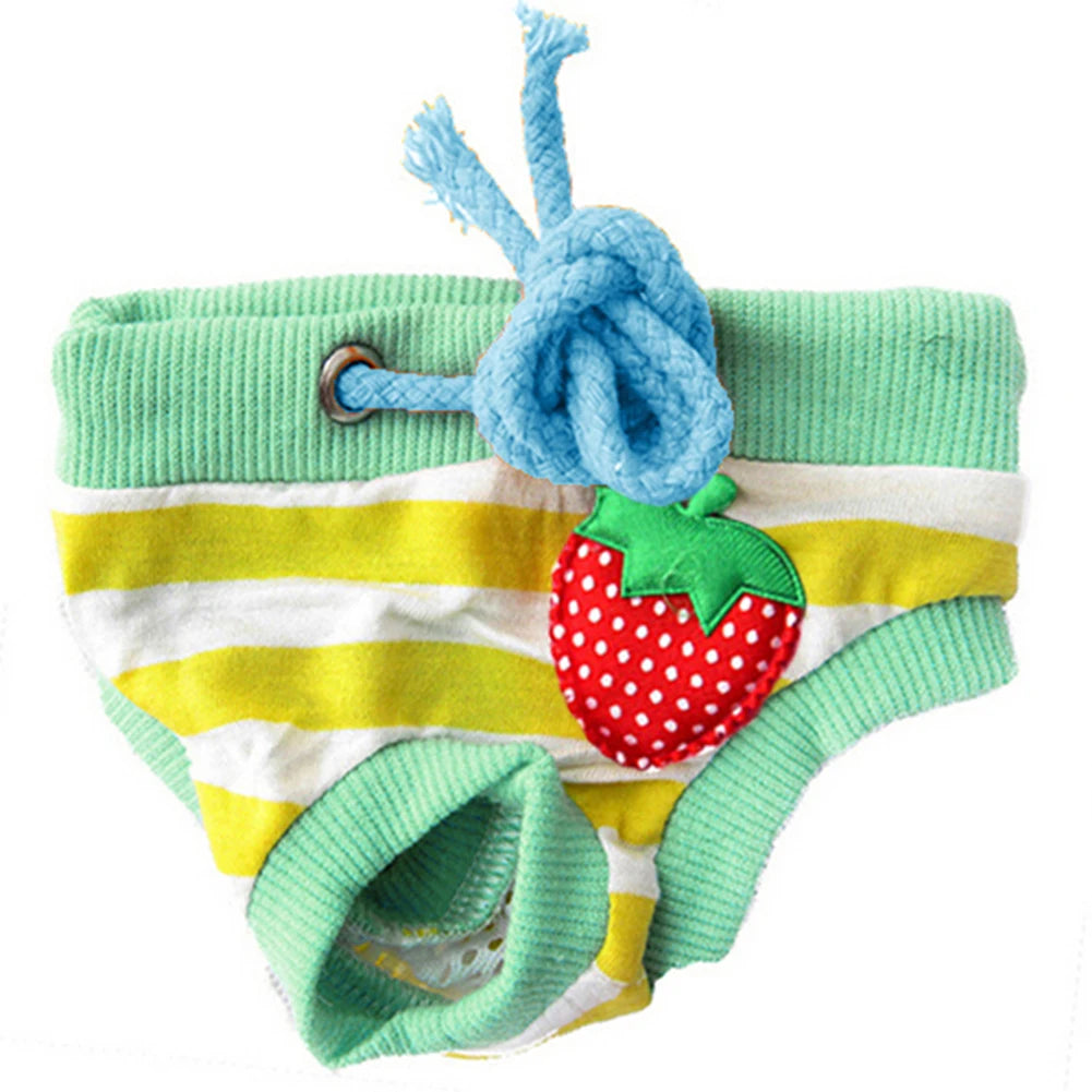 Pet Dog Diaper Cute Fruit Print Dog Shorts Puppy Sanitary Physiological Pants Washable Female Dog Panties Underwear Briefs