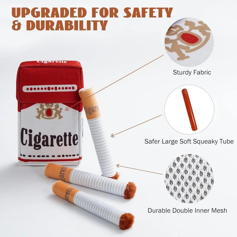Creative Cigarette Interactive Giggles Dog Toys Funny Interactive Plush Dog Toys Funny Plush Chewing Toy Cigaret Box Pet Gifts