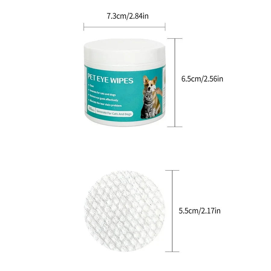 the TEAR WIPES - Pet Cleaning Products Eye Wipes to Remove Tear Marks, Cleaning Wet Tissues, Cat/Dog Wiping Eyes Removing Tear Marks and Cleaning Pet