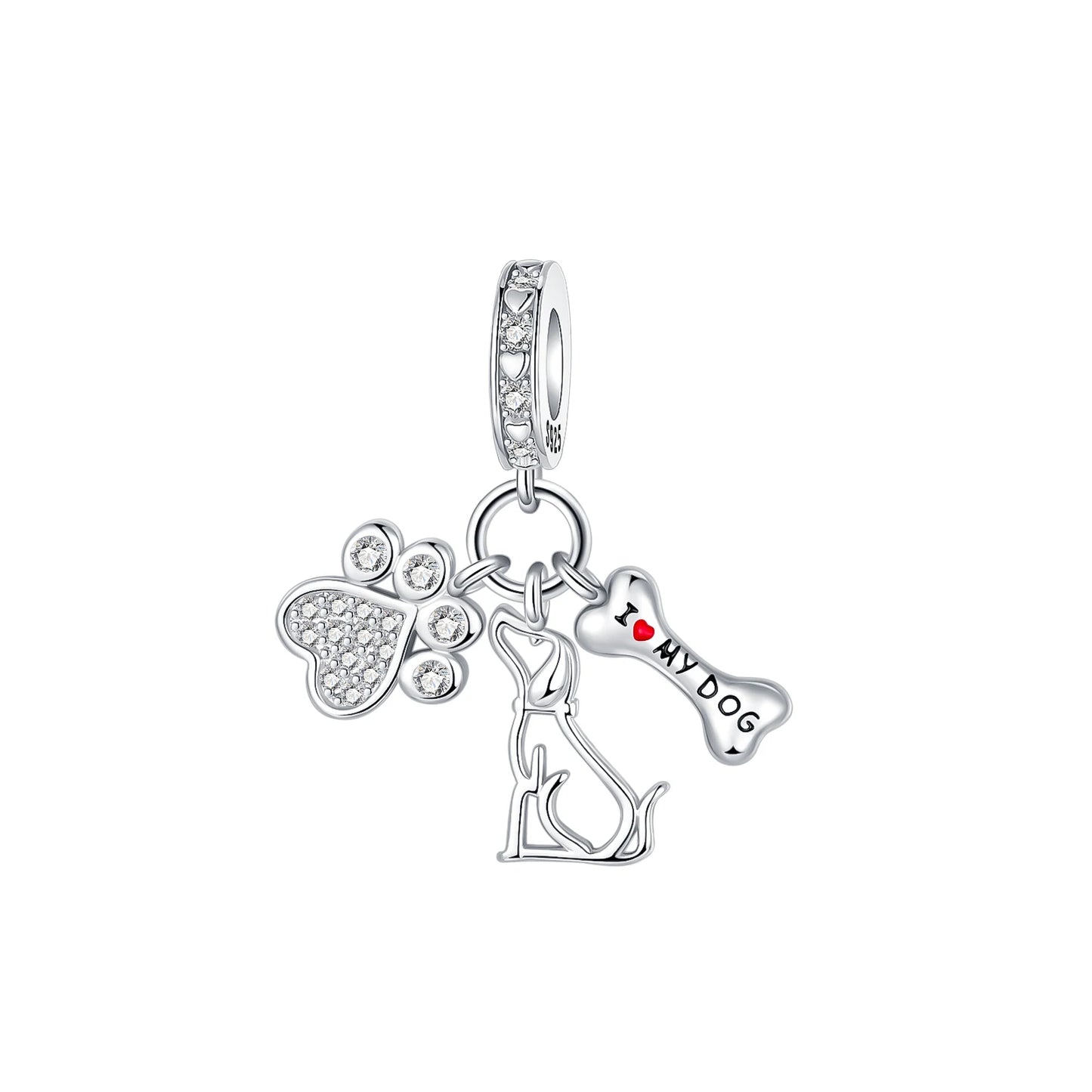 925 Sterling Silver Girl Holding Dog Charms Beads Fit Original 925 Bracelet Making Gift for Woman Jewelry Diy Fashion Pendant