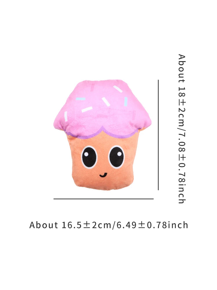 Afternoon tea dessert series sound plush dog toys containing loud paper tape BB called interactive play pet supplies