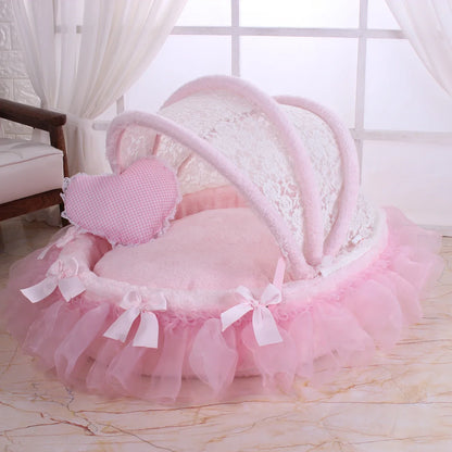 Comfortable Pet Sofa Cradle Dog Bed Overall Washable Luxury Kennel Dog Round Bed