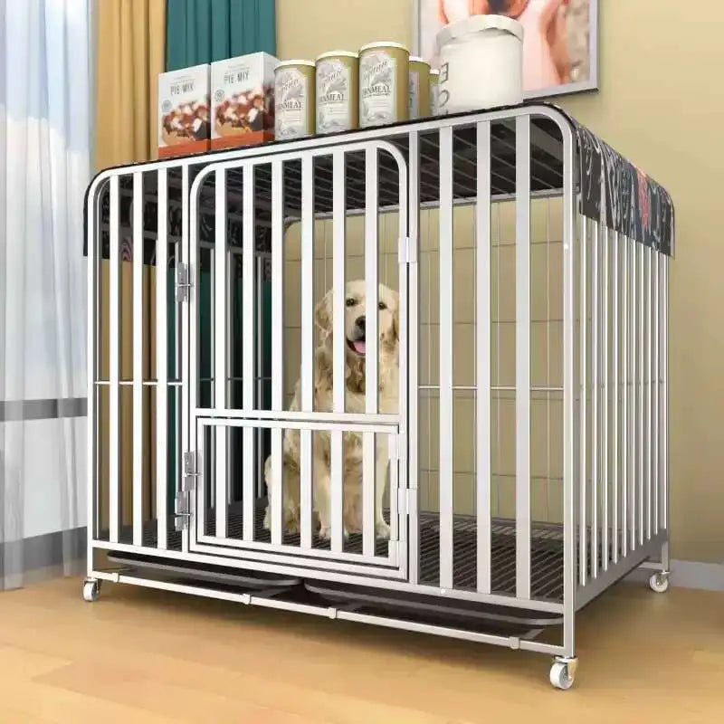 Household Indoor and Outdoor Dog Cage Large Dog Medium Dog Cage with Toilet Golden Retriever Labrador Cage Pet Supplies House