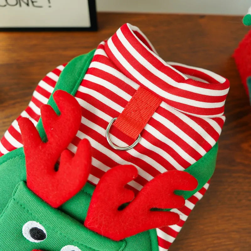 the JINGLEPAW CHRISTMAS VEST - Merry Christmas Pet Clothes, Dog Coat, Cat Clothing, Xmas Puppy Cosplay Santa Tree Costume, Happy Festival Coat