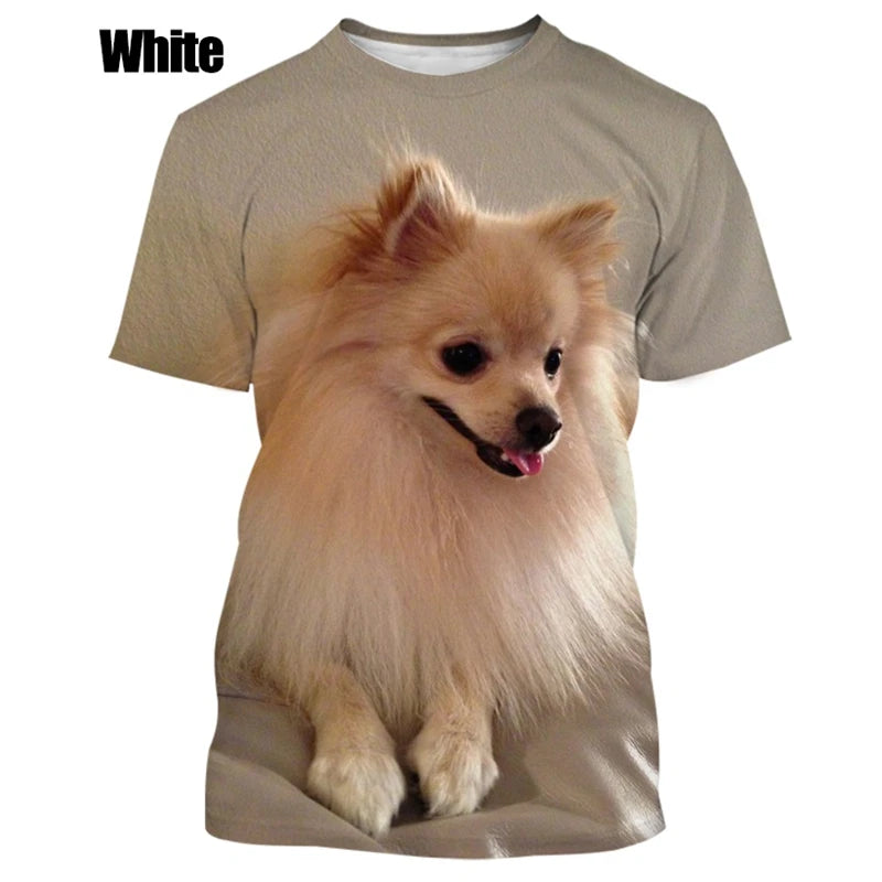 the PUFFY POMERANIAN - New Summer Hot Sale Funny Dog Pomeranian 3D Printing High Quality Men's and Women's T-Shirt Tops, Cute Tee Clothing