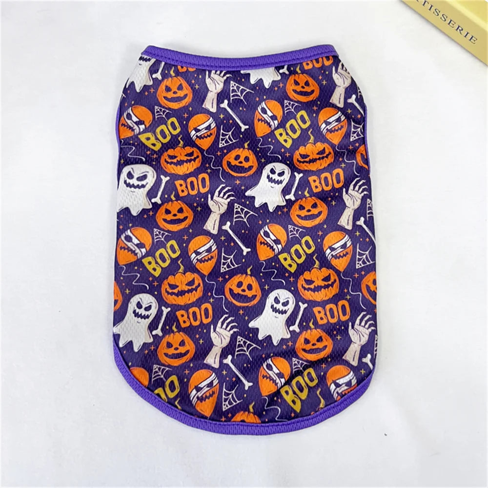 the CREEPYCUTE MESH COSTUME TEE - Summer Cat/Dog Vest, Mesh Breathable Pet Clothes for Small Dogs, Chihuahua, Yorkshire, Puppy/Kitten Halloween Cosplay Costume