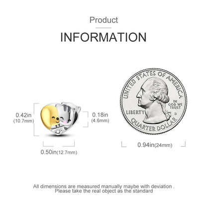 Dog Pet Charms 925 Silver Doggy Paw French Bulldog Bones Beads fit Original Bracelet DIY Fine Jewelry