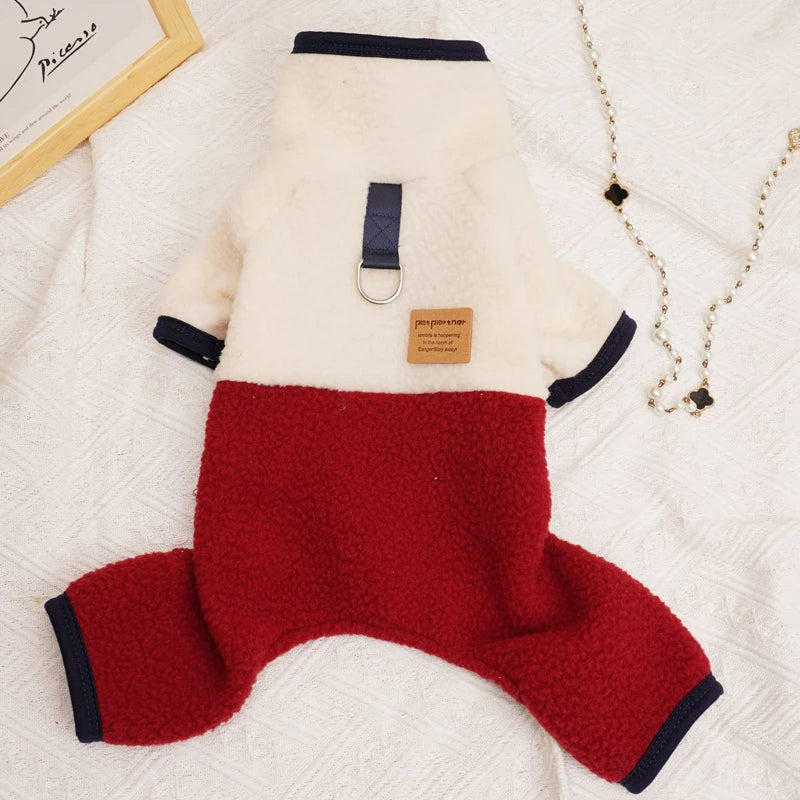 Fleece Pet Dog Clothes Winter Costume Cat Dog Jumpsuit Bodysuit For Small Dogs Chihuahua York Puppy Cat Pajamas Overalls Suit XL