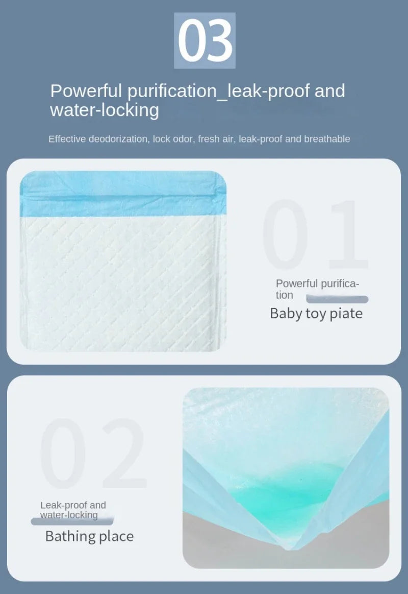 the DOG DIAPER MATS - 100/50/40/25PCS High Absorbent Thick Dogs Diapers, Disposable Puppy Training Pee Pads, Quick Dry Surface Mat, Clean Cushion