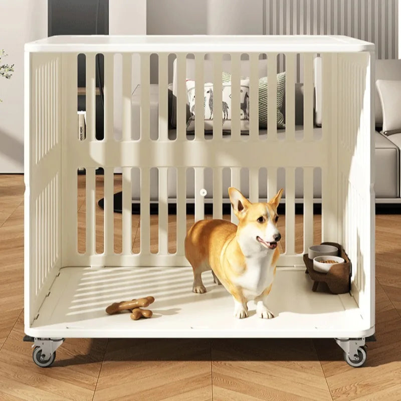 Indoor Dog House Large Space Pet Cage Noiseless Universal Wheel Transparent Dogs Villa Kennel Pet Accessories Products