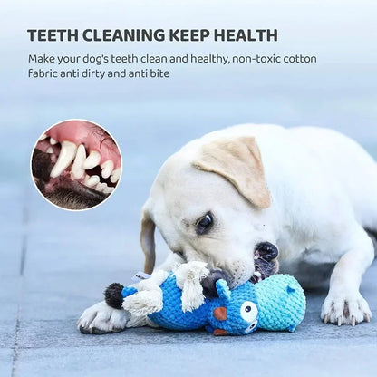 Dog Squeaky  Toys for Medium Large Dogs Plush Puppy Big Dog Chew Toys With Rope Animals Shape Dog Accessories Pets Supplies