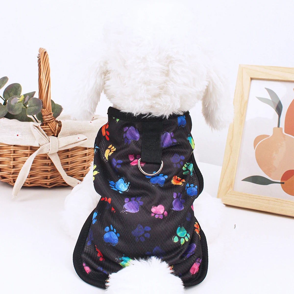 Summer Dog Vest Cute footprint print Breathable Thin T-Shirt for Small Medium Dog Fashion Chihuahua Yorkshire Vest Pet Clothes