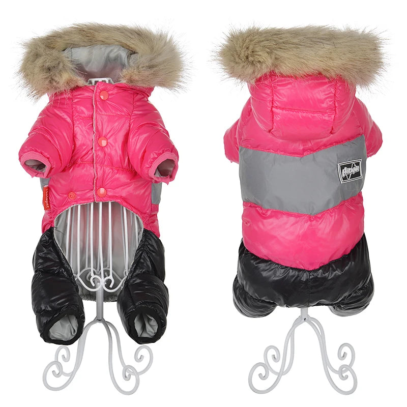 Winter Warm Dog Clothes For Small Dogs Chihuahua Waterproof Hooded Puppy Down Jacket French Bulldog Hoodies Jumpsuit Overalls