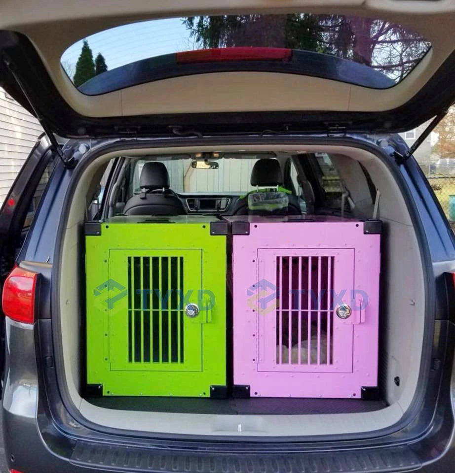 the ALUMINUM DOG CRATE - Impact Strong German Shepherd XL/Large Aluminum Collapsible Dog Travel Crate, Extra Large Folding Animal Cage