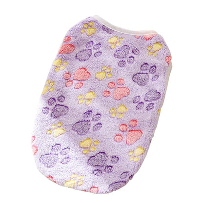 Printed Clothing for Small Cats Dogs Warm Soft Fleece Costume Clothes Outfits Pet Dog Cat Coat Jackets