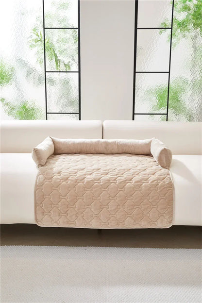 Velvet Pet Sofa Mat Warm Pet Blanket for Medium Large Dog Couch Bed Cushion with Pillow Cats Pad House Pet Supplies Accessories