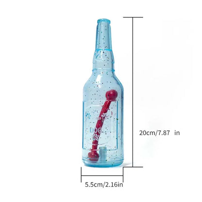 Pet Chew Toy Summer Floating Rubber Bottle For Puppy Interactive Teeth Cleaning Dog Squeaky Toy With Bone Dogs Toys